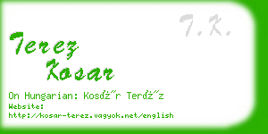 terez kosar business card